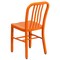 Merrick Lane Santorini 18 Inch Galvanized Steel Indoor/Outdoor Dining Chair with Slatted Back And Powder Coated Finish